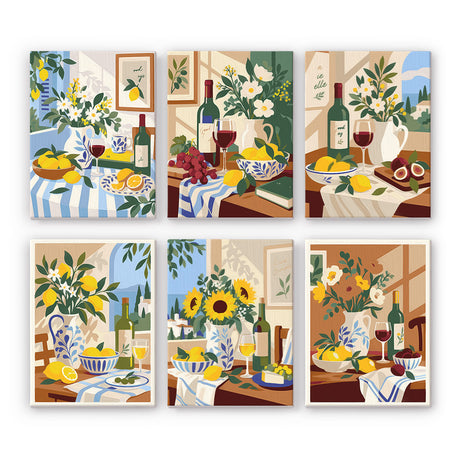 Wine and Lemon Still Lifes mini paint by numbers – image 7