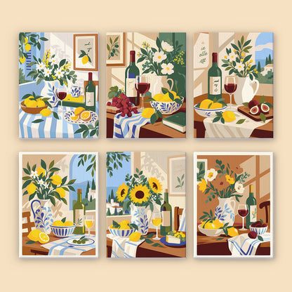 Red Wine and Lemon Tablescapes mini paint by numbers – image 8