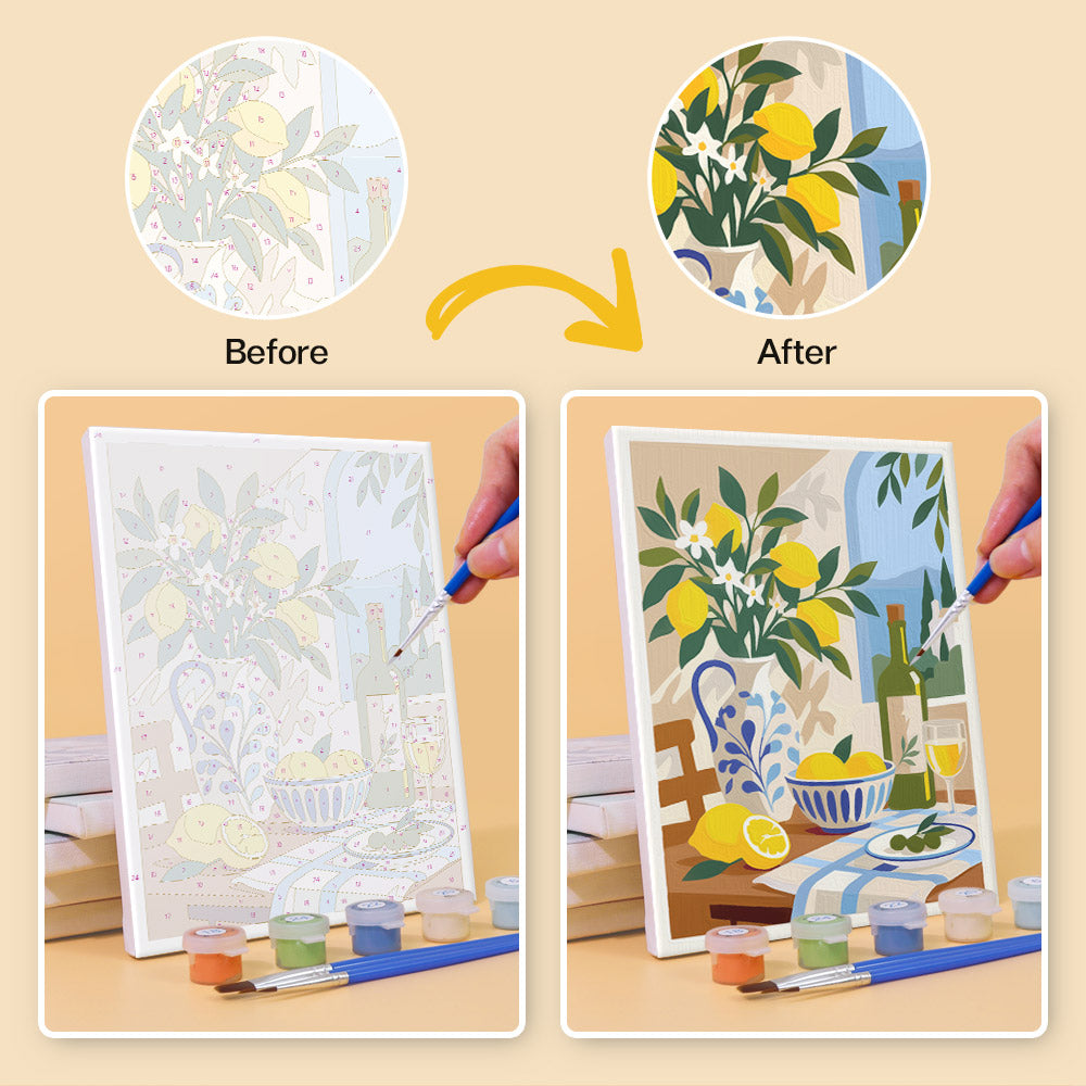 Red Wine and Lemon Tablescapes mini paint by numbers – image 10