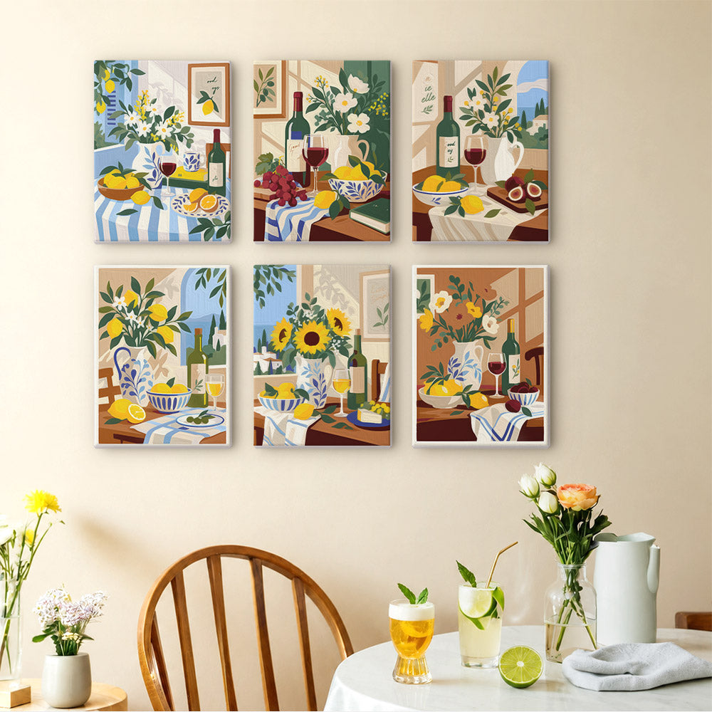 Red Wine and Lemon Tablescapes mini paint by numbers – image 14