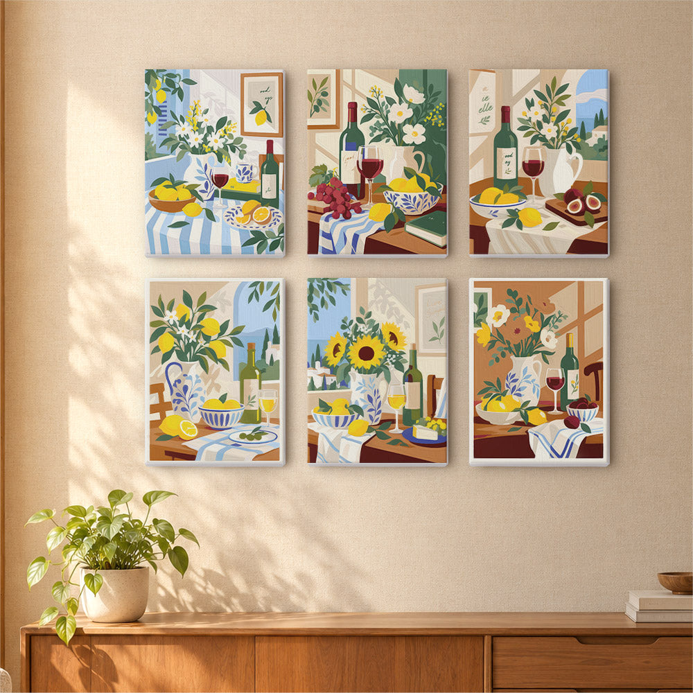 Red Wine and Lemon Tablescapes mini paint by numbers – image 16