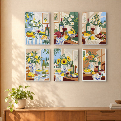 Red Wine and Lemon Tablescapes mini paint by numbers – image 16