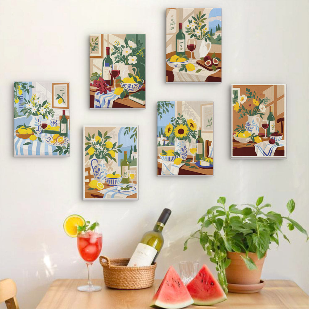 Red Wine and Lemon Tablescapes mini paint by numbers – image 17