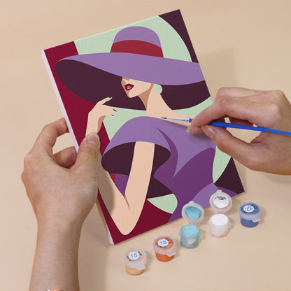 Faceless Ladies in Bold Brims mini paint by numbers – image 5