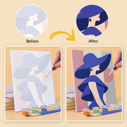 Faceless Ladies in Bold Brims mini paint by numbers – image 10