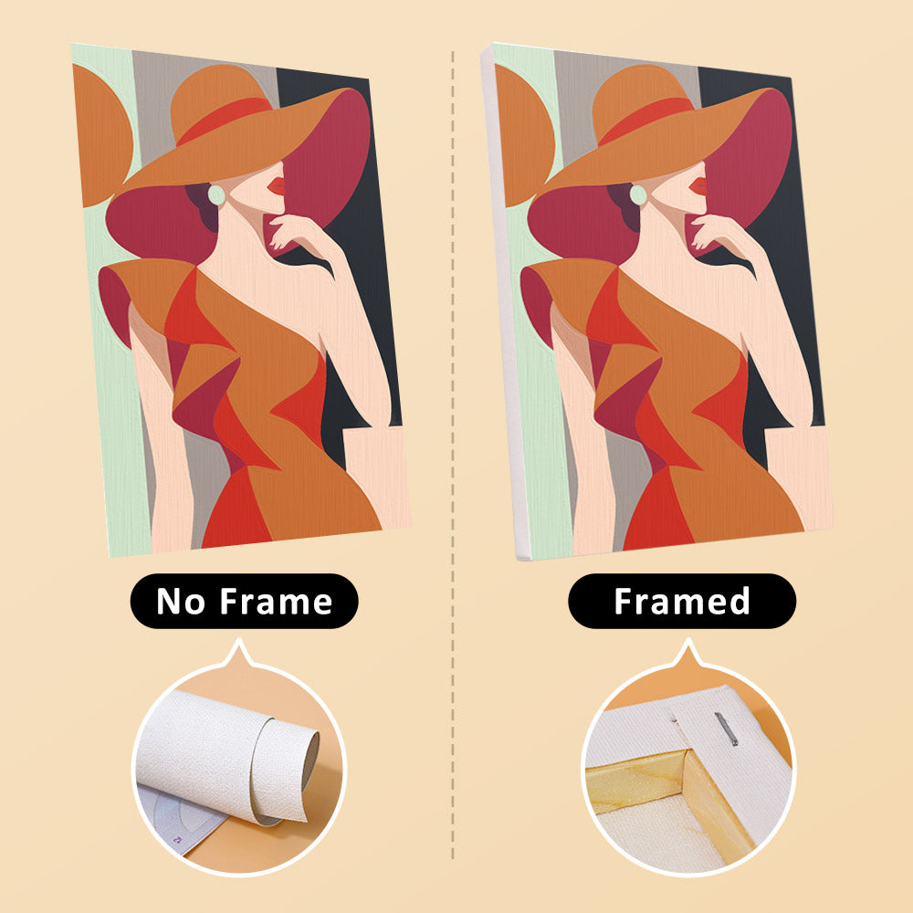 Faceless Ladies in Bold Brims mini paint by numbers – image 13
