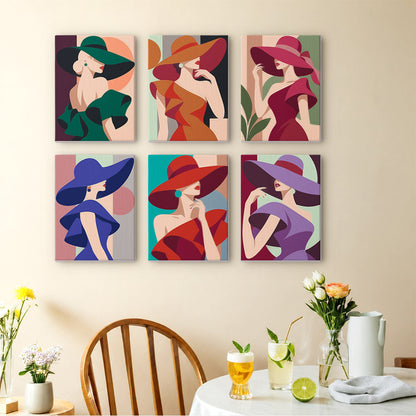 Faceless Ladies in Bold Brims mini paint by numbers – image 14