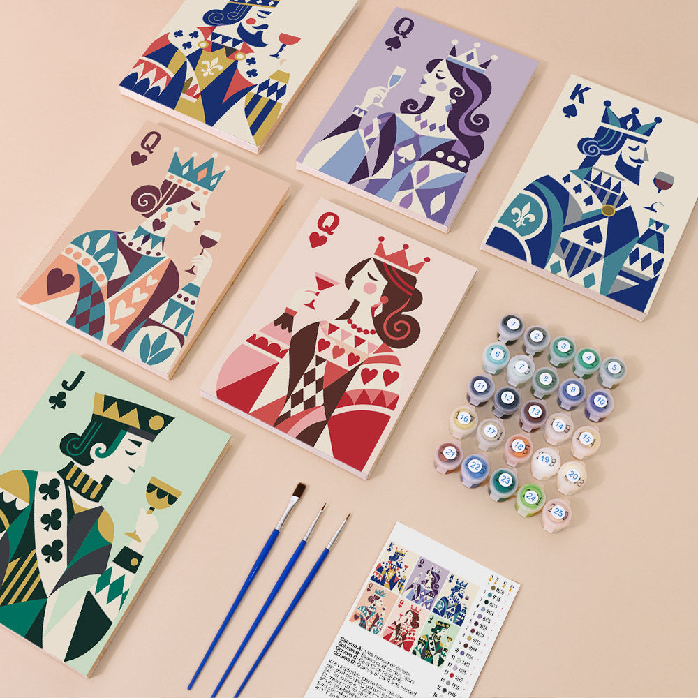 Royal Playing Card Figures mini paint by numbers – image 1