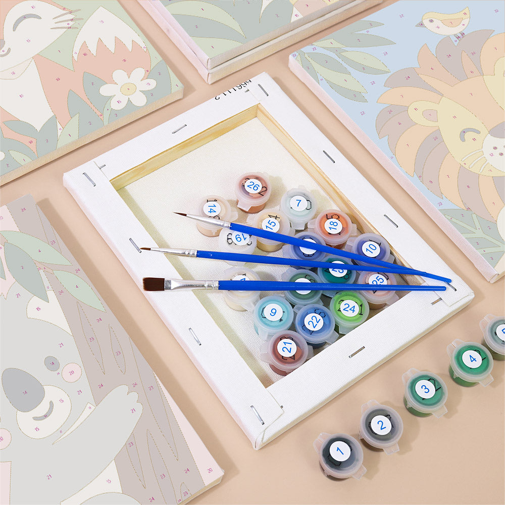 Smiling Animal Friends mini paint by numbers – image 2