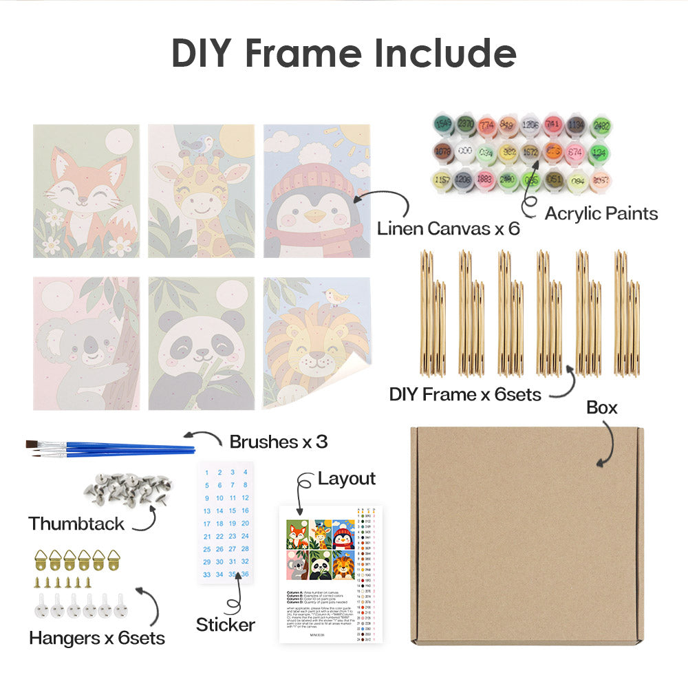 Smiling Animal Friends mini paint by numbers – image 18