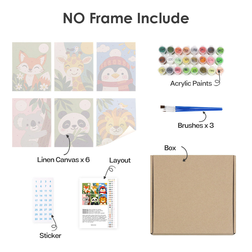 Smiling Animal Friends mini paint by numbers – image 19