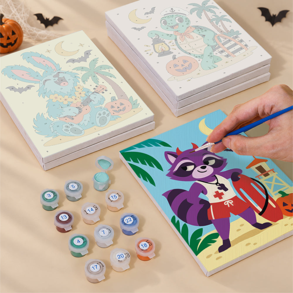 Tropical Halloween Animals mini paint by numbers – image 4