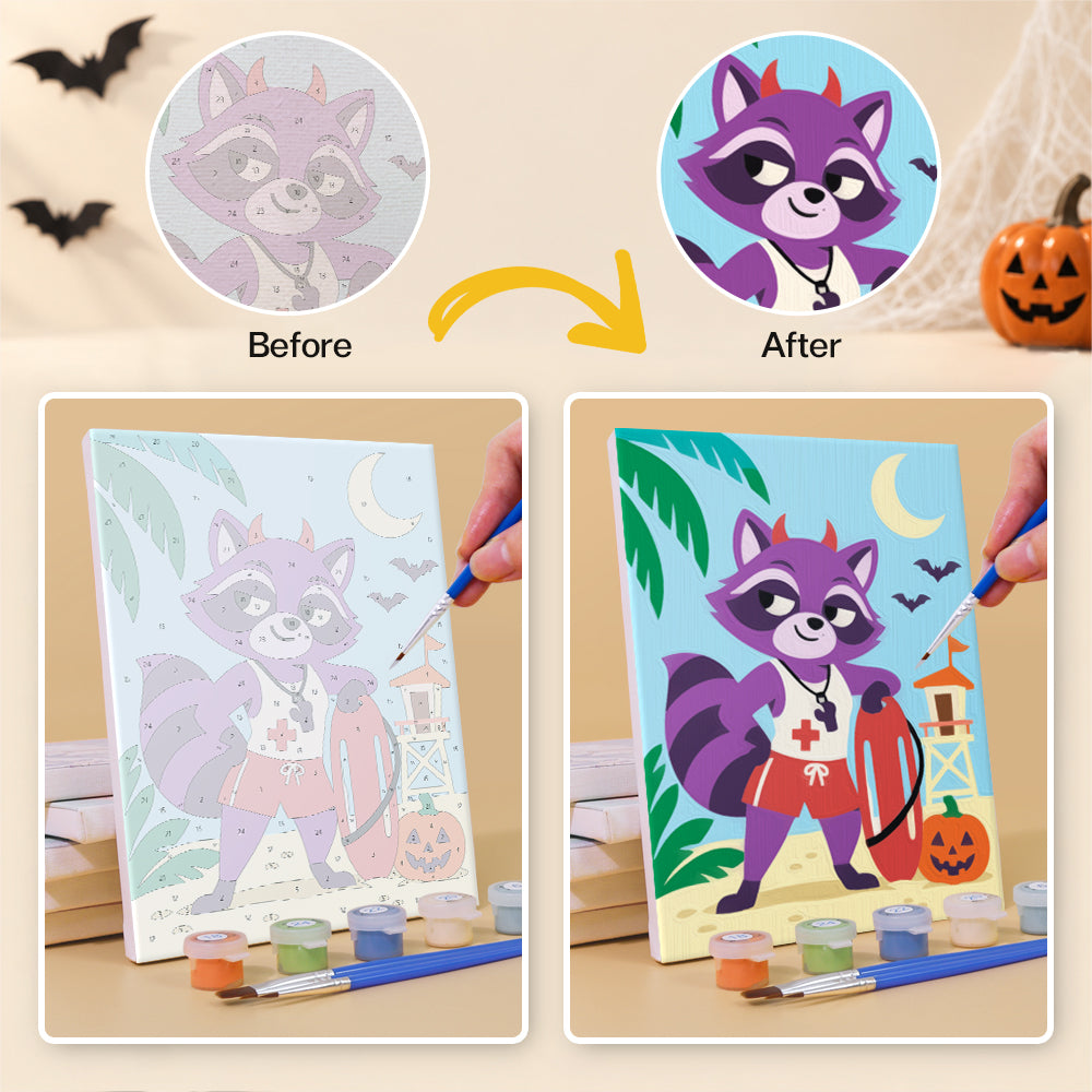 Tropical Halloween Animals mini paint by numbers – image 10