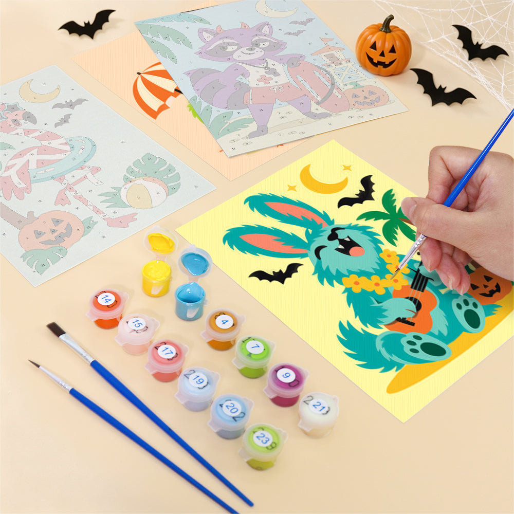 Tropical Halloween Animals mini paint by numbers – image 12