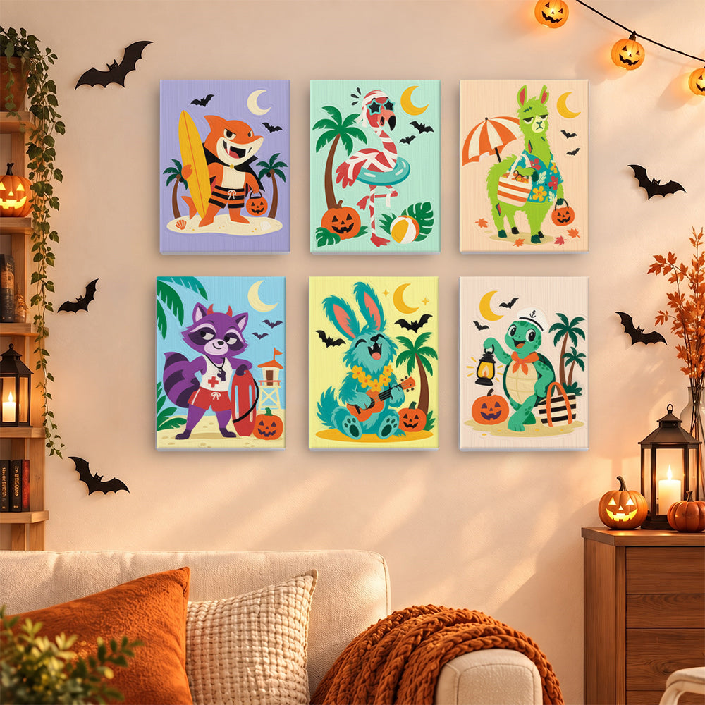 Tropical Halloween Animals mini paint by numbers – image 15