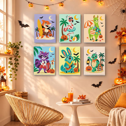 Tropical Halloween Animals mini paint by numbers – image 16