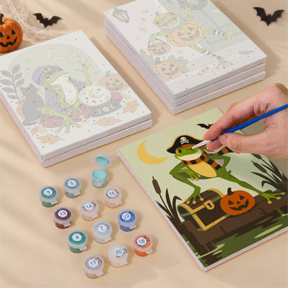 Witch and Vampire Frog Costumes mini paint by numbers – image 4