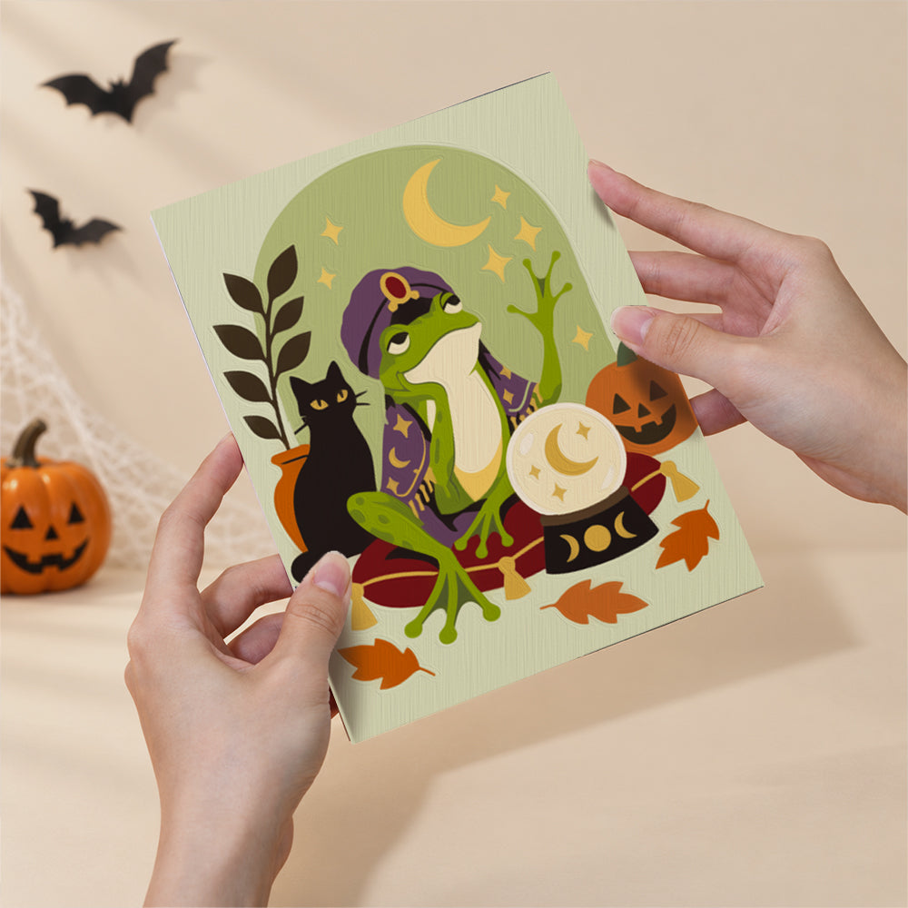 Witch and Vampire Frog Costumes mini paint by numbers – image 6