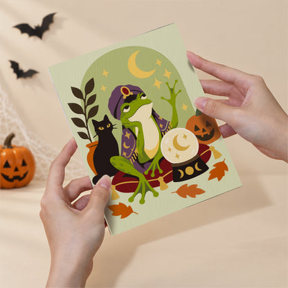 Witch and Vampire Frog Costumes mini paint by numbers – image 6