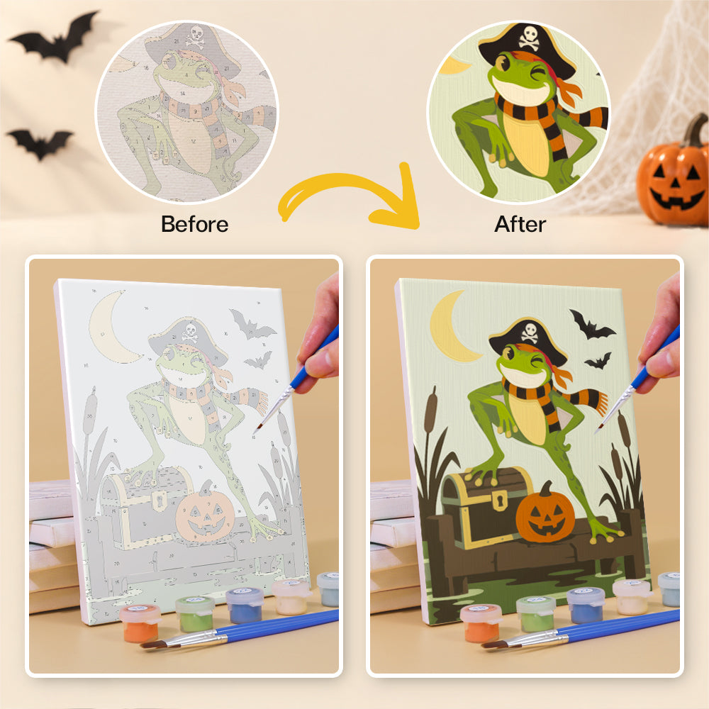 Witch and Vampire Frog Costumes mini paint by numbers – image 10