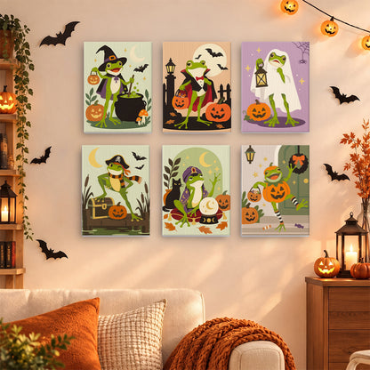 Witch and Vampire Frog Costumes mini paint by numbers – image 15