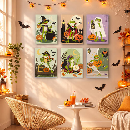 Witch and Vampire Frog Costumes mini paint by numbers – image 16