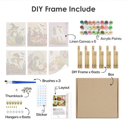 Witch and Vampire Frog Costumes mini paint by numbers – image 18