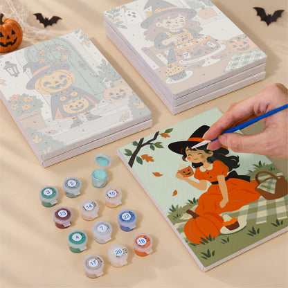 Cute Witches and Pumpkins mini paint by numbers – image 4