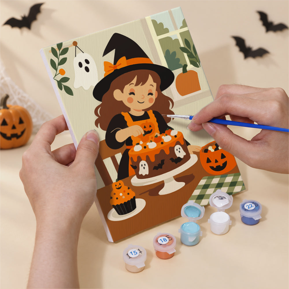 Cute Witches and Pumpkins mini paint by numbers – image 5