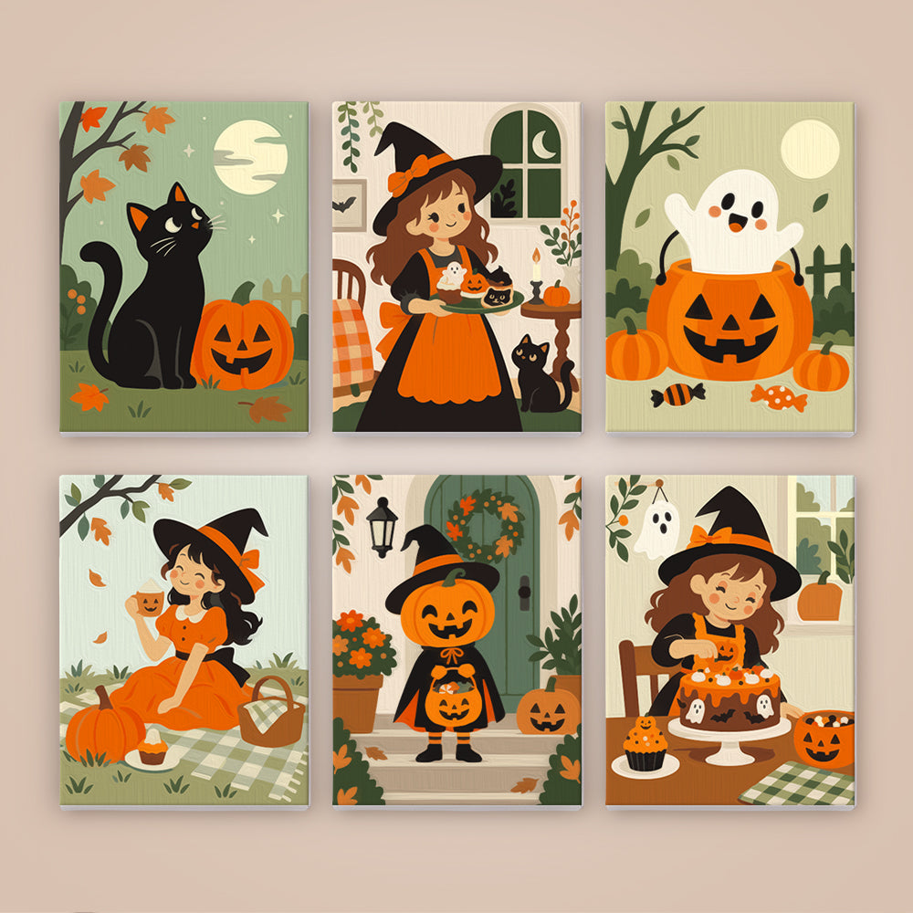 Cute Witches and Pumpkins mini paint by numbers – image 8
