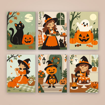 Cute Witches and Pumpkins mini paint by numbers – image 8