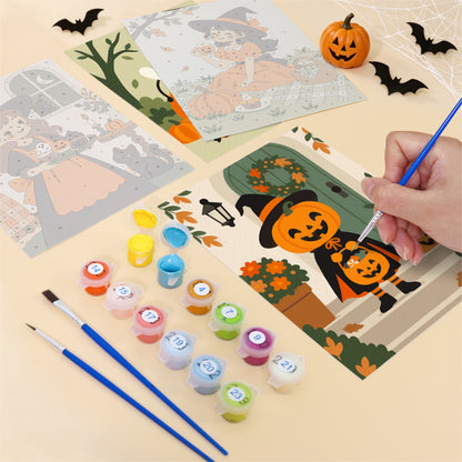 Cute Witches and Pumpkins mini paint by numbers – image 12