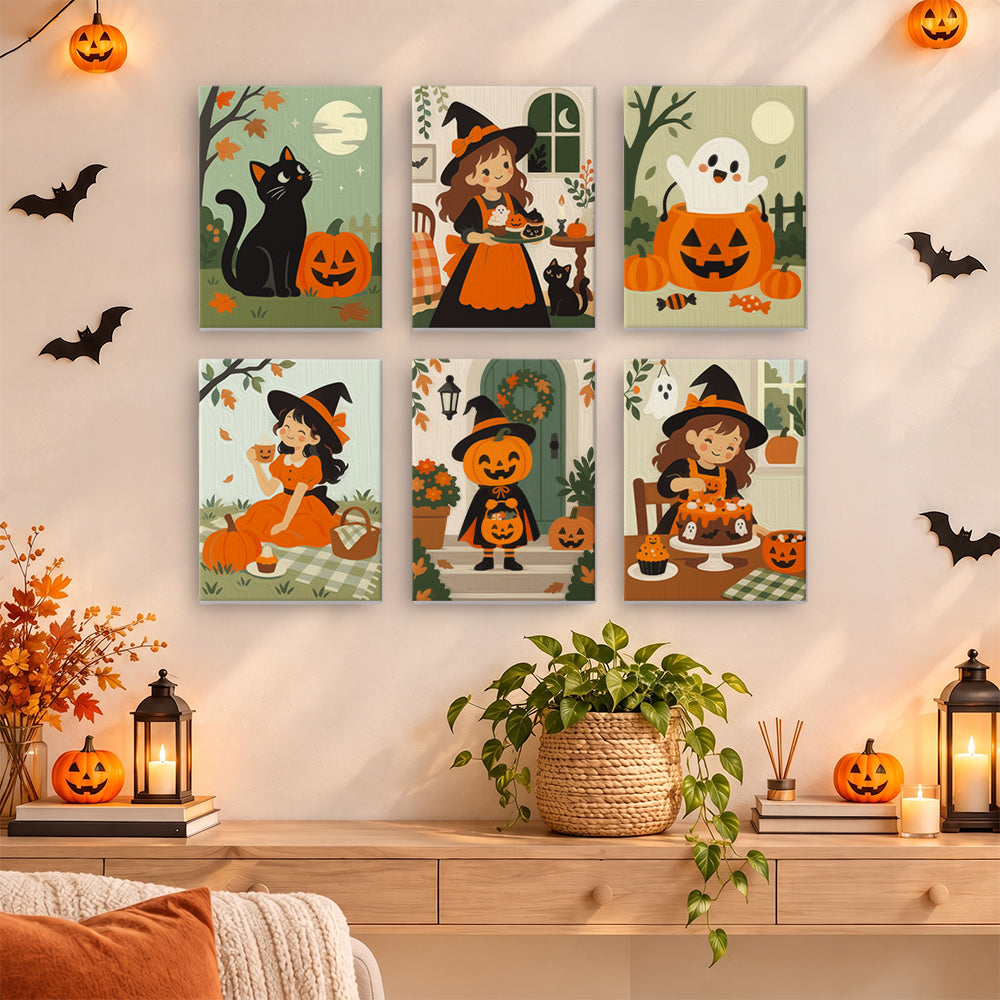 Cute Witches and Pumpkins mini paint by numbers – image 14