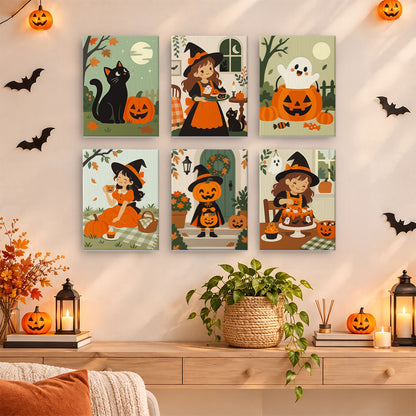 Cute Witches and Pumpkins mini paint by numbers – image 14