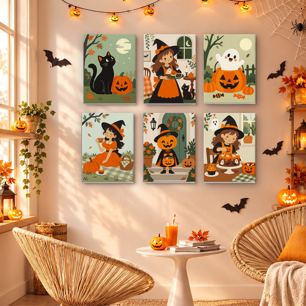 Cute Witches and Pumpkins mini paint by numbers – image 16