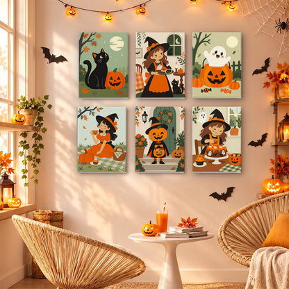 Cute Witches and Pumpkins mini paint by numbers – image 16