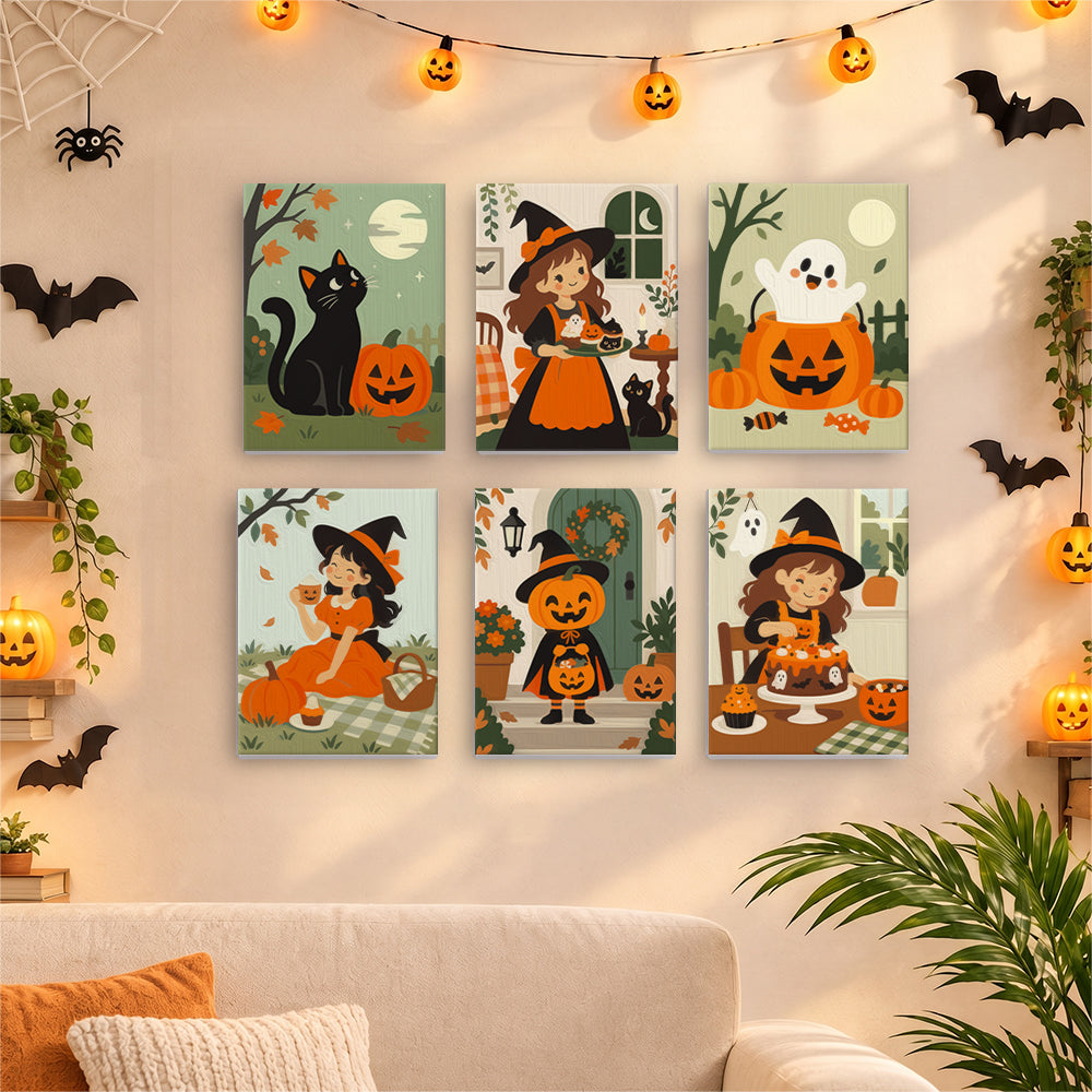 Cute Witches and Pumpkins mini paint by numbers – image 17
