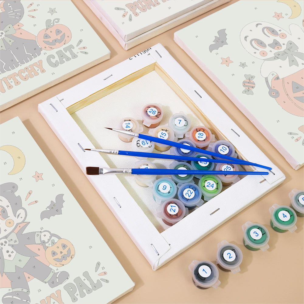 Retro Halloween Pals mini paint by numbers – image 2