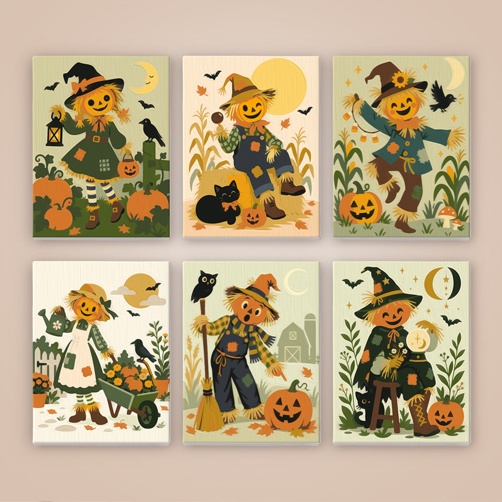 Scarecrows, Crows and Lanterns mini paint by numbers – image 8