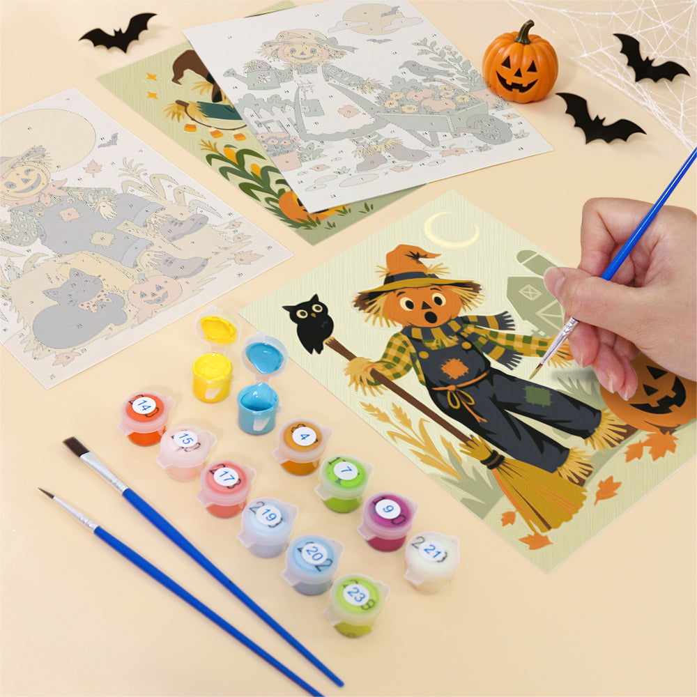 Scarecrows, Crows and Lanterns mini paint by numbers – image 12