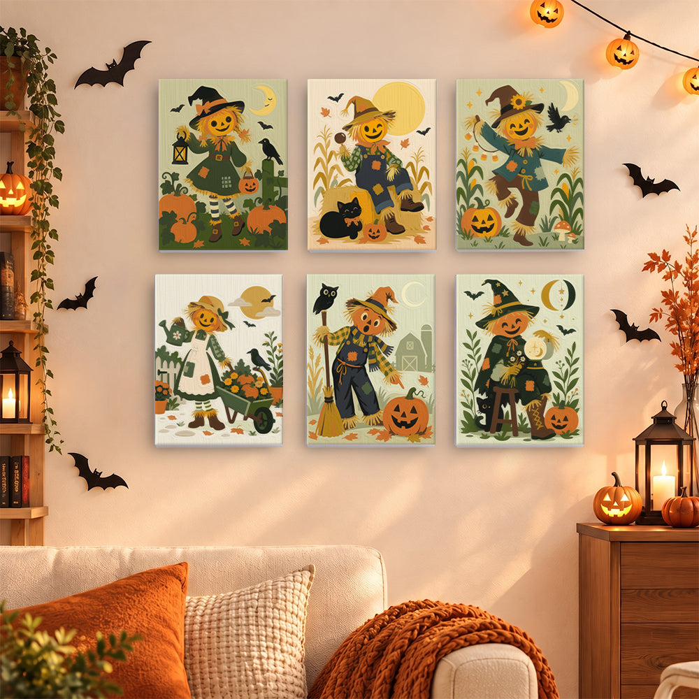 Scarecrows, Crows and Lanterns mini paint by numbers – image 15