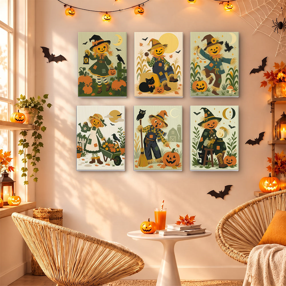 Scarecrows, Crows and Lanterns mini paint by numbers – image 16
