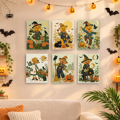 Scarecrows, Crows and Lanterns mini paint by numbers – image 17
