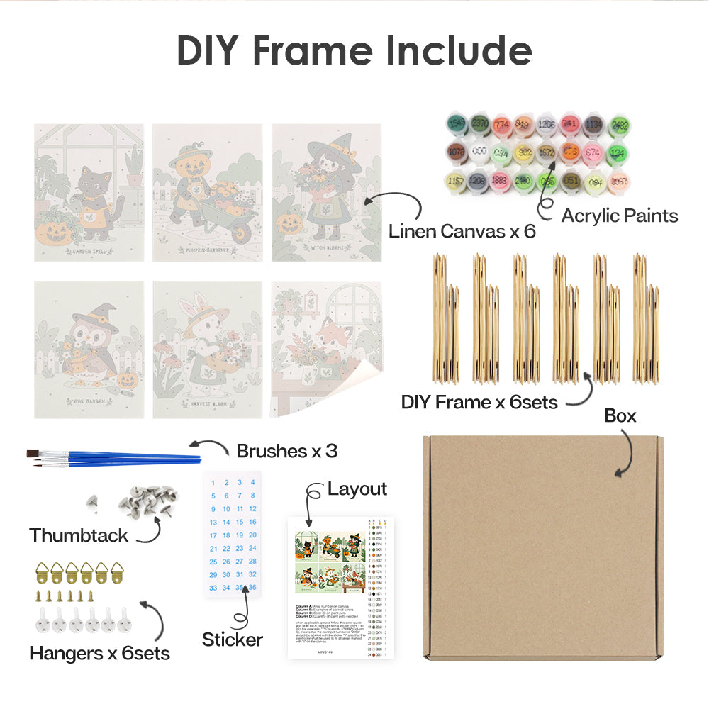 Halloween Garden Helpers mini paint by numbers – image 18