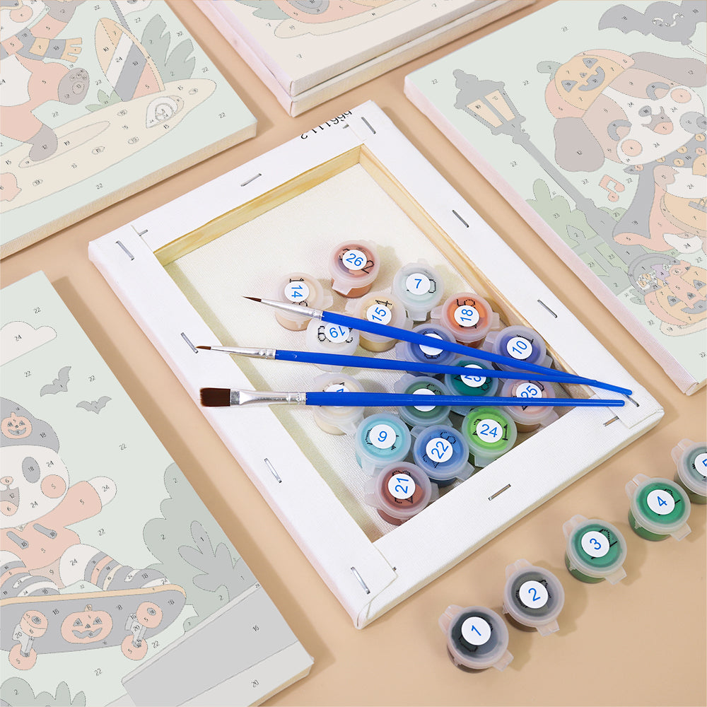 Raccoon DJ and Bonfire Jam mini paint by numbers – image 2