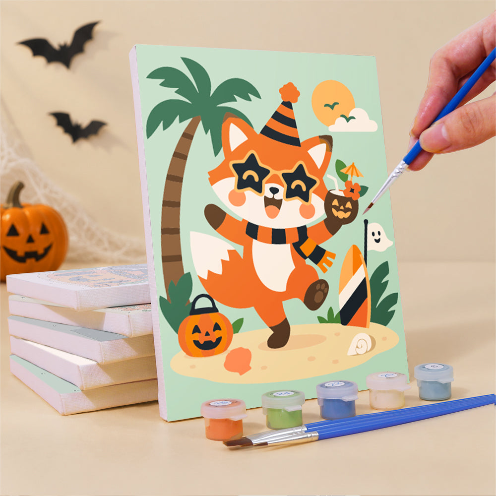 Raccoon DJ and Bonfire Jam mini paint by numbers – image 3