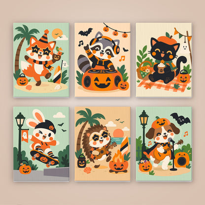 Raccoon DJ and Bonfire Jam mini paint by numbers – image 8
