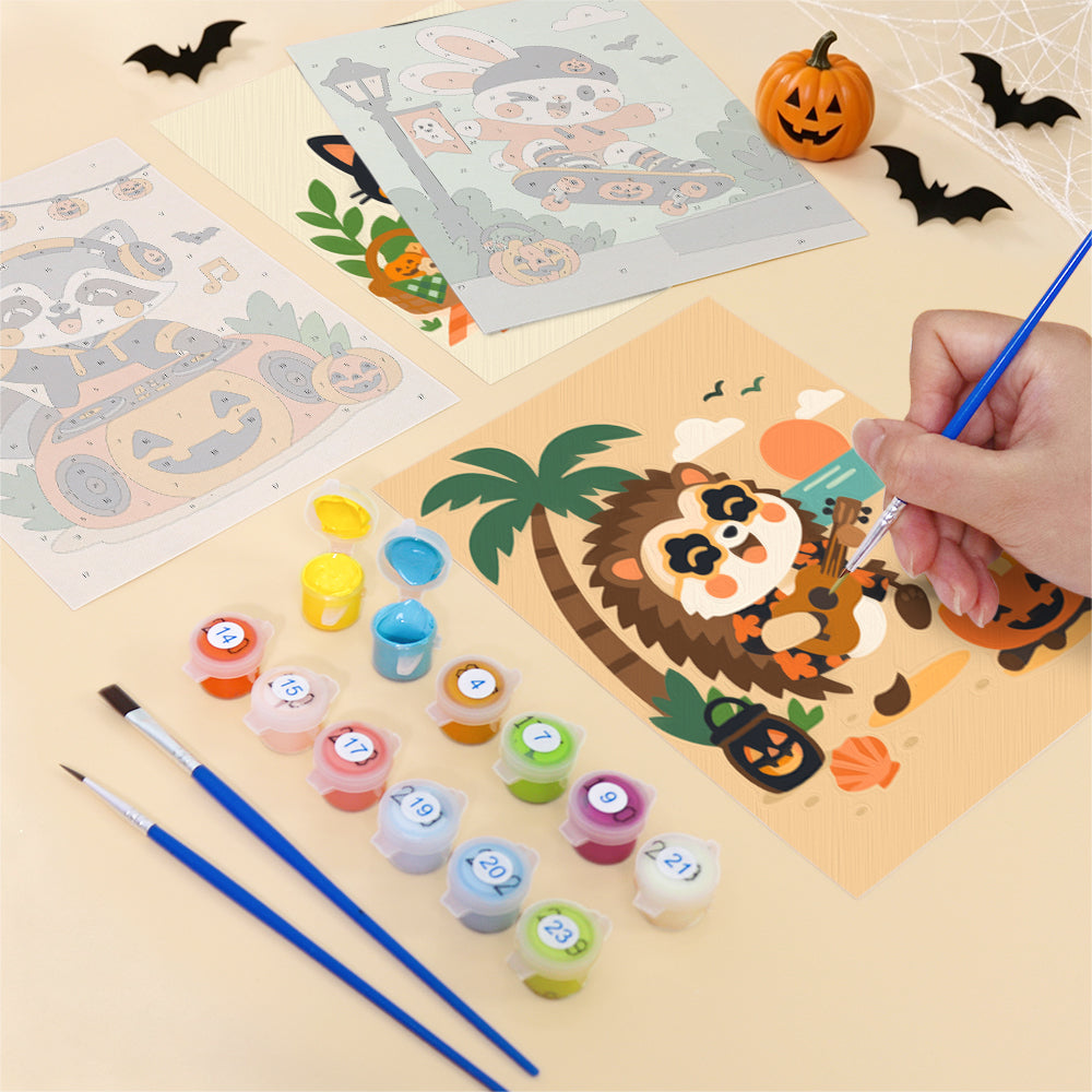 Raccoon DJ and Bonfire Jam mini paint by numbers – image 12