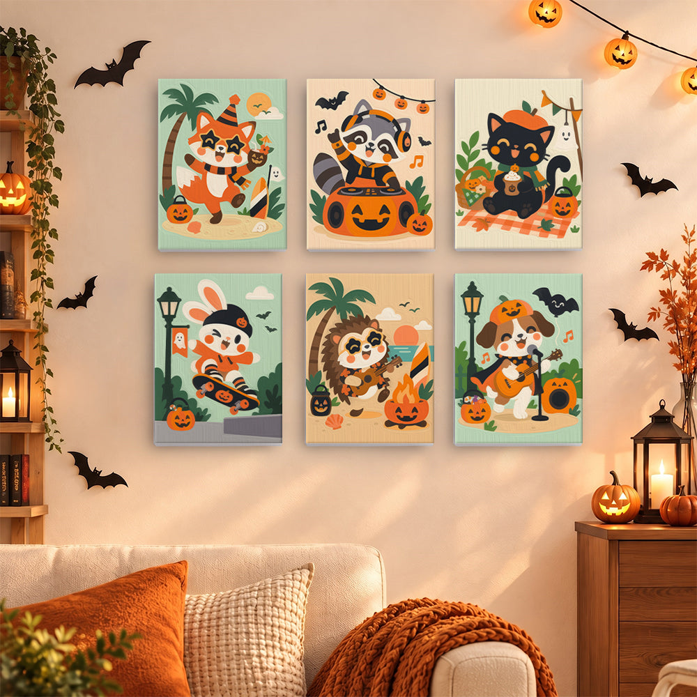 Raccoon DJ and Bonfire Jam mini paint by numbers – image 15