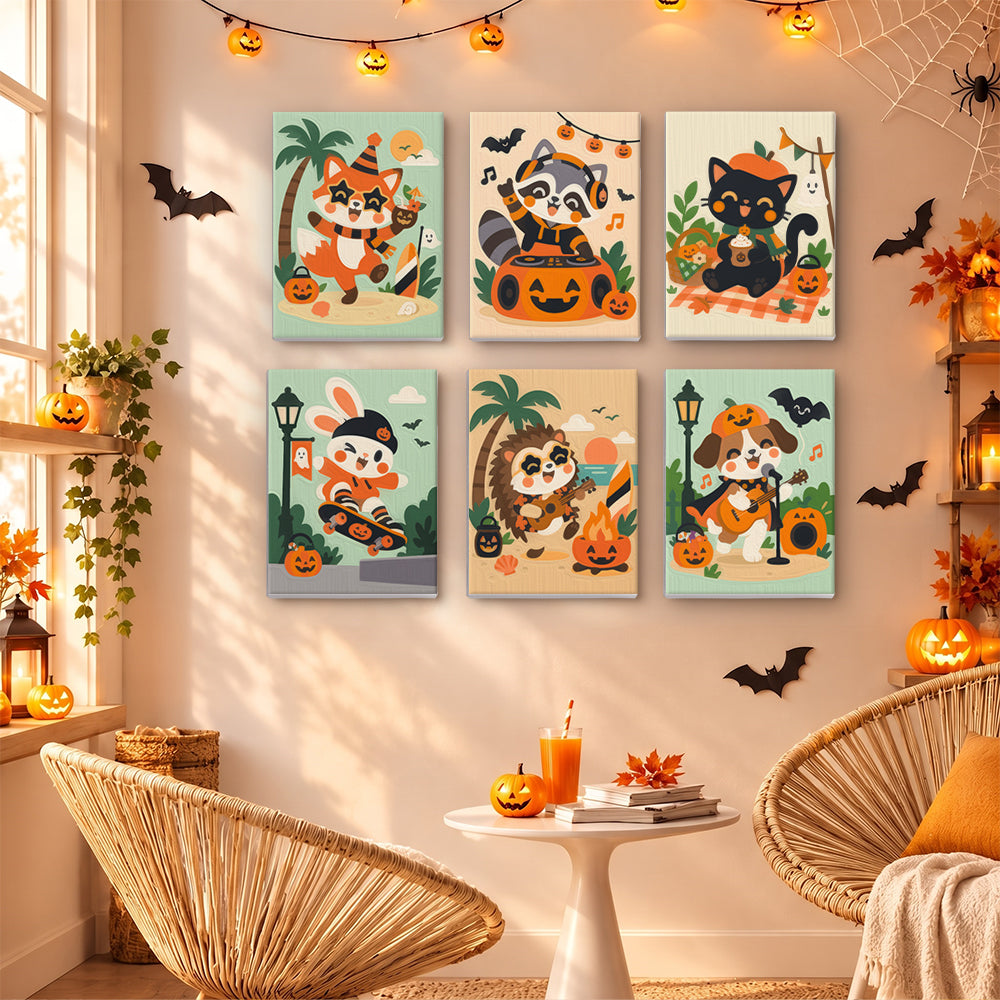 Raccoon DJ and Bonfire Jam mini paint by numbers – image 16